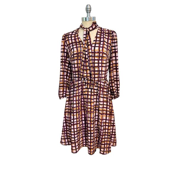 Gal Meets Glam Lindsay Painted Windowpane Dress size 4 - Picture 3 of 7